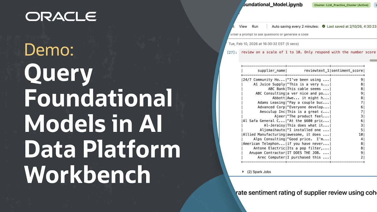 Запрос базовых моделей из блокнотов AIDP в Oracle AI Data Platform Workbench