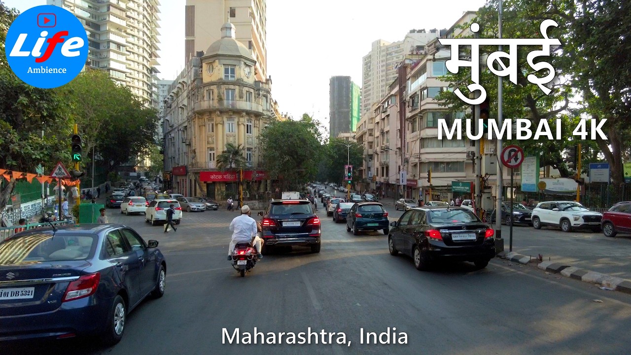 Riding Mumbai City - 4K HDR - Girgaon - Nepean Sea Road - Walkeshwar - Evening Ride