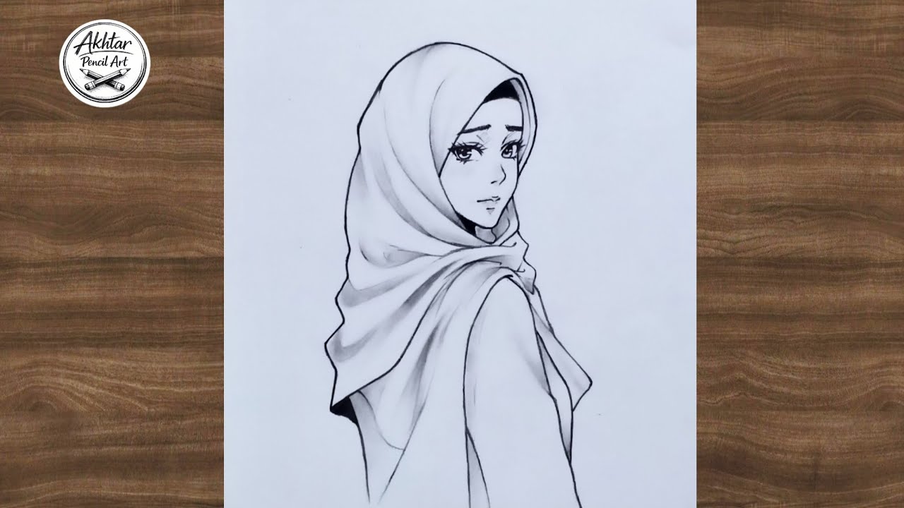 Muslim Girl Drawing Easy Step By Step / Muslim Girl Drawing / Islamic Girl Drawing Tutorial 