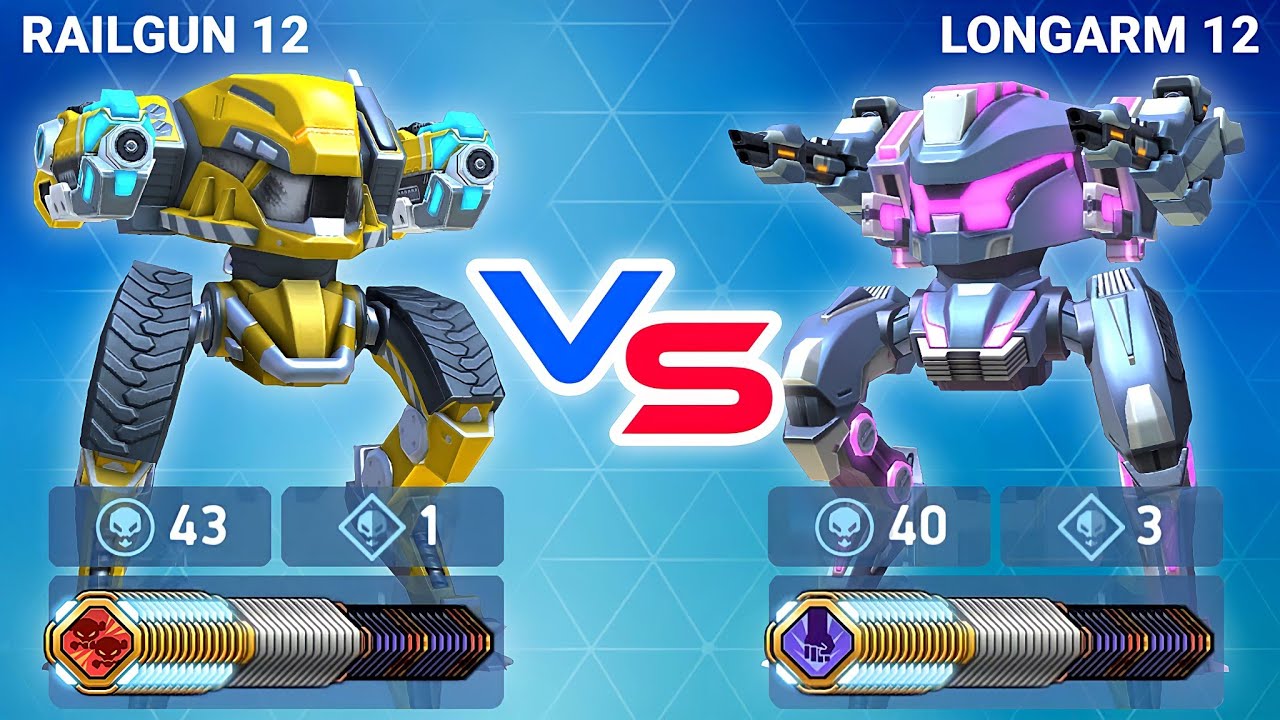 Railgun 12 vs Longarm 12 - Zephyr - Mech Arena