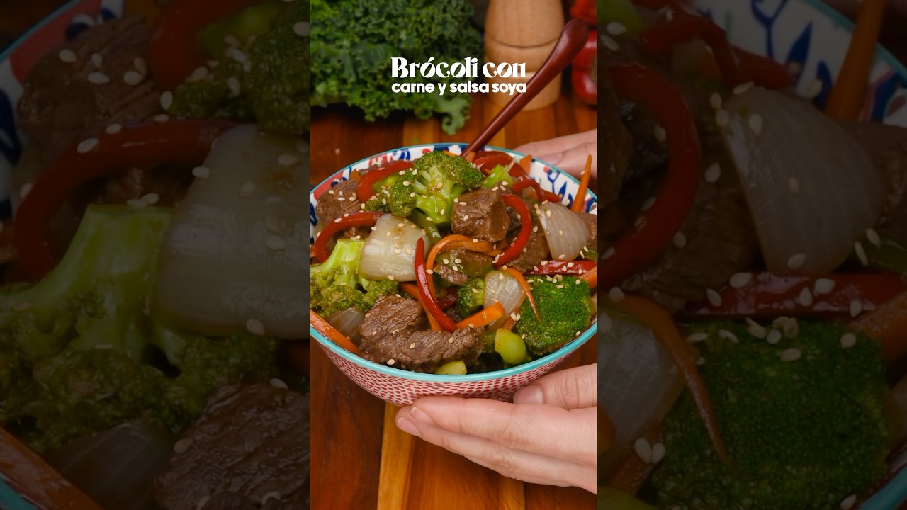 Br&oacute;coli con carne y salsa soya #colombia #receta #recetas #canaldecocina #cocina #recetasfaciles