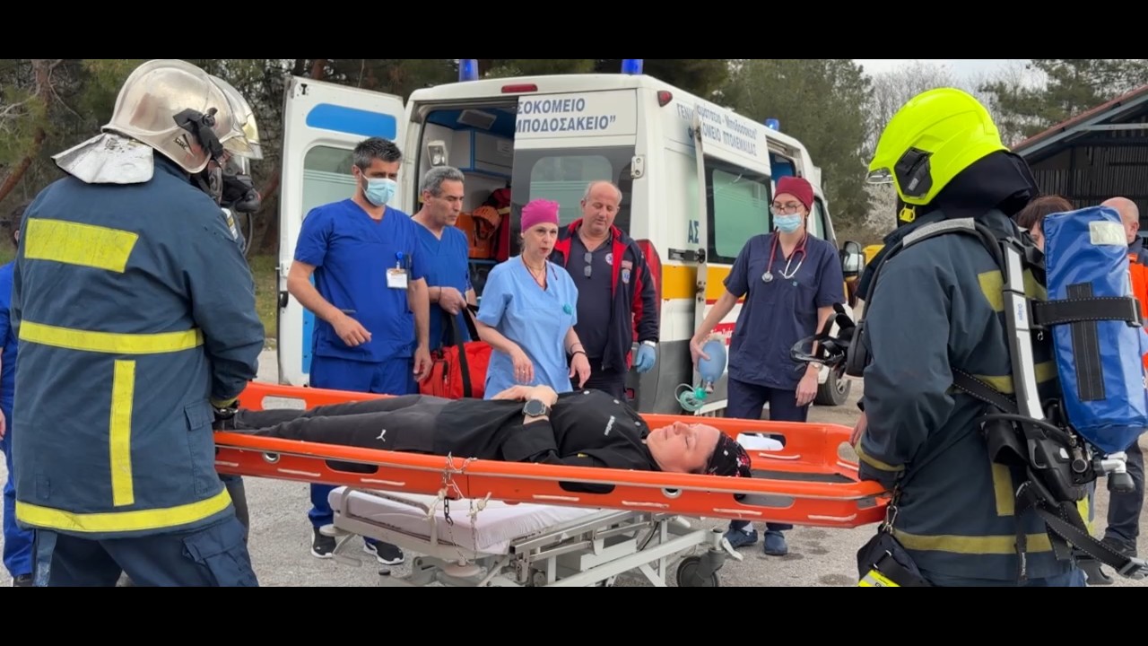 ΜΕ ΕΠΙΤΥΧΙΑ ΠΡΑΓΜΑΤΟΠΟΙΗΘΗΚΕ Η ΑΣΚΗΣΗ ΜΕΡΙΚΗΣ ΕΚΚΕΝΩΣΗΣ ΜΕΤΑ ΑΠΟ ΣΕΙΣΜΟ ΚΑΙ ΠΥΡΚΑΓΙΑ ΣΤΟ ΜΠΟΔΟΣΑΚΕΙΟ