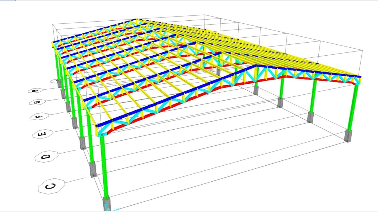 SAP2000- ANALISIS Y DISEÑO DE CUBIERTA DE TECHO - 30 M DE ANCHO -  PERFILES HSS - PART#1