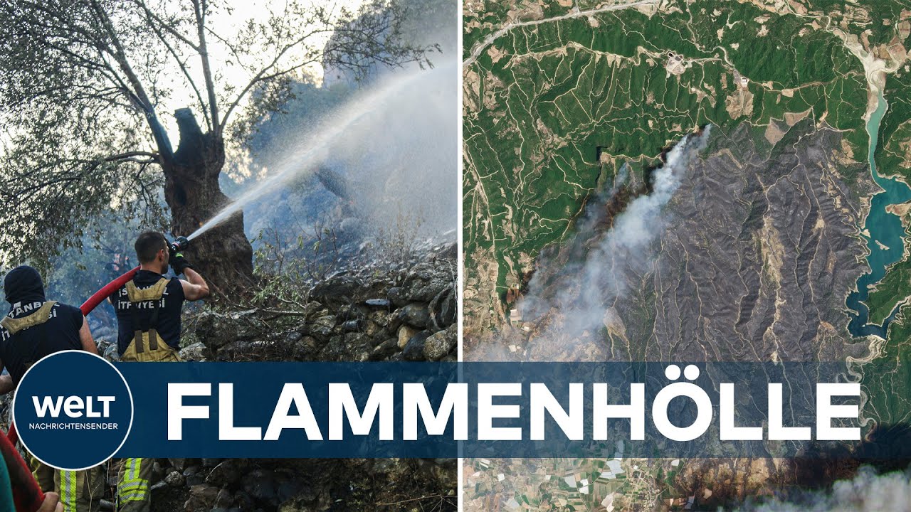 WALDBRÄNDE in SÜDEUROPA toben weiter: Flammen erfassen Kraftwerk und bedrohen antike Sportstätten