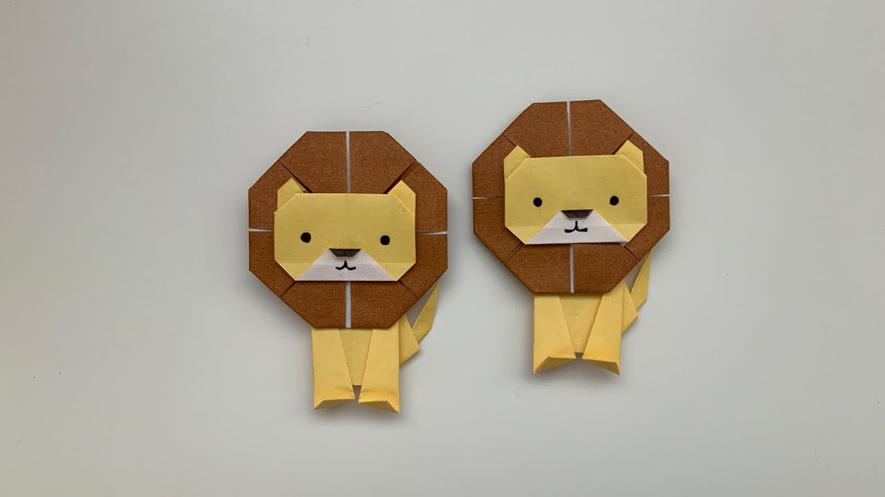 Origami Lion 怎麼折紙獅子 How to make a paper lion