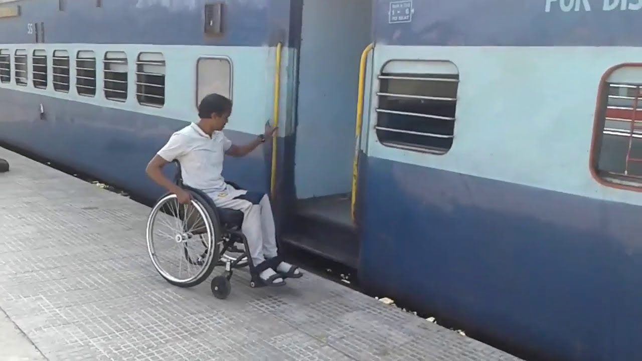 Indian train transfer a wheelchair user