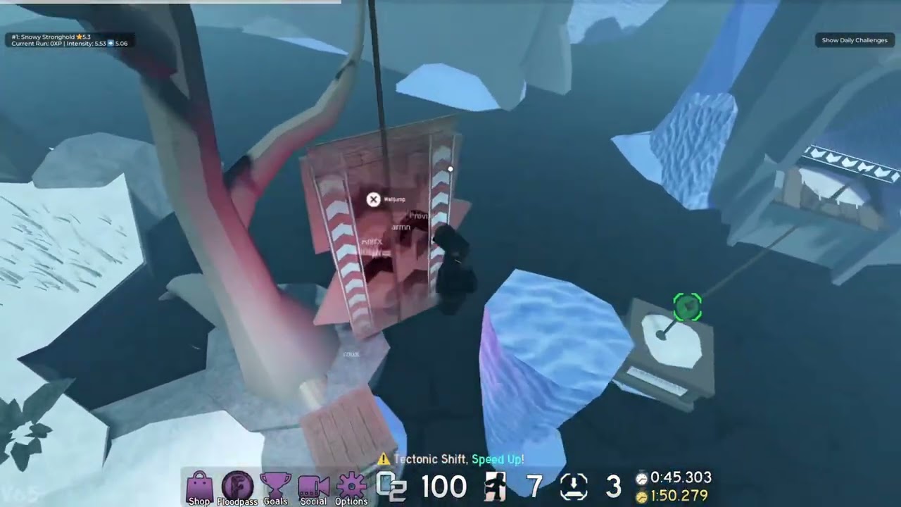 Snowy stronghold but speed up and tect shift