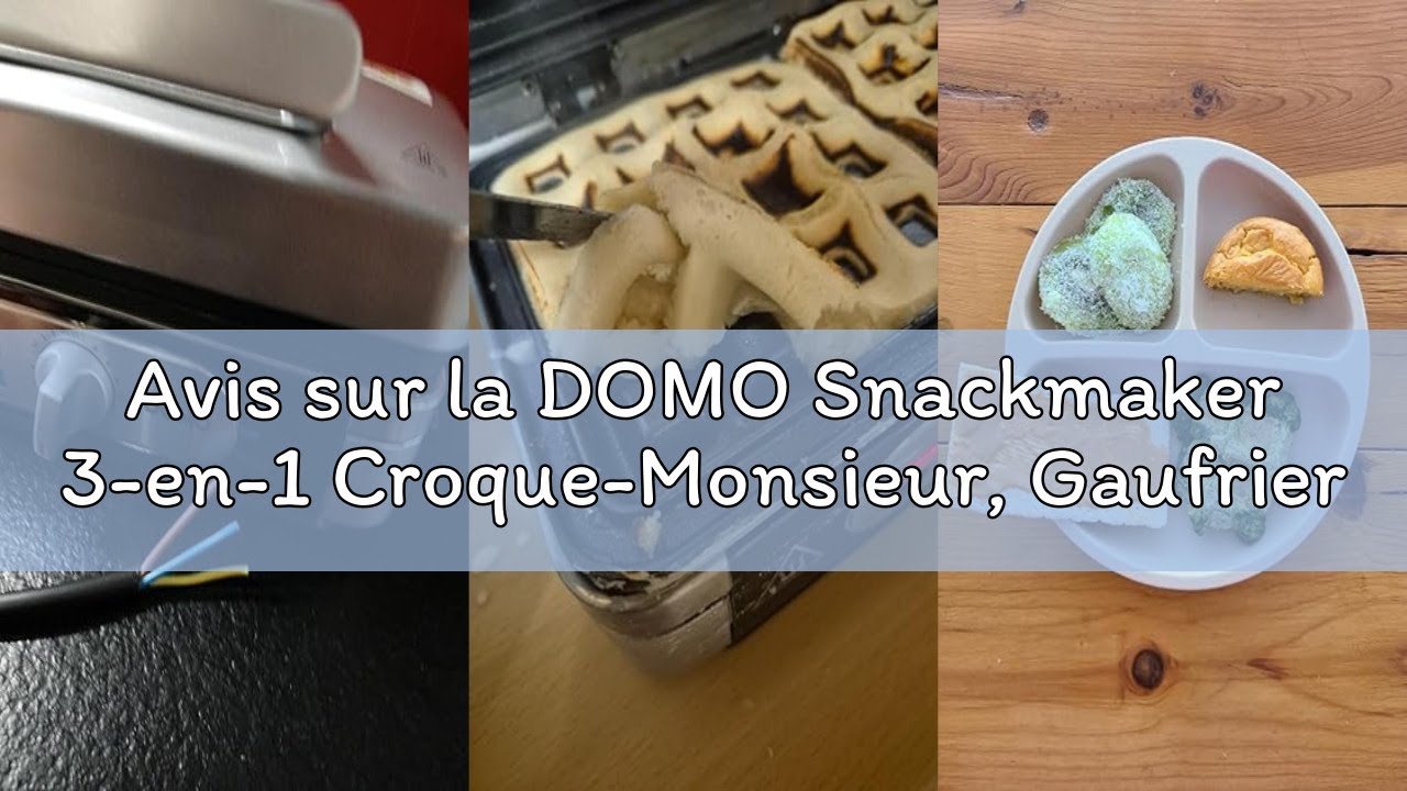 Avis sur la DOMO Snackmaker 3-en-1 Croque-Monsieur, Gaufrier et Gril - Revêtement antiadhésif - Acie