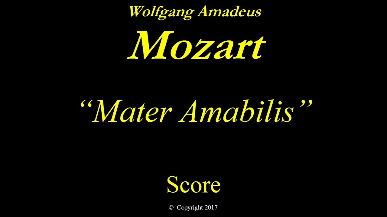 Mozart   Mater Amabilis   Score