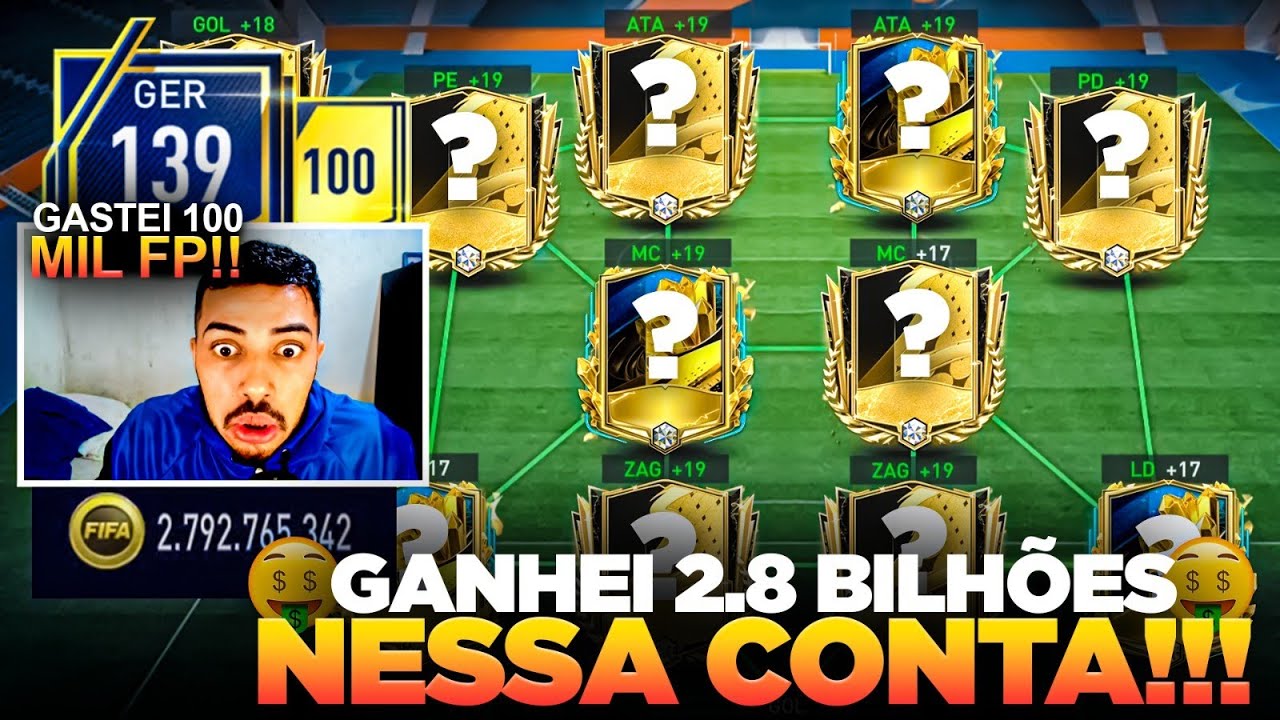 GANHEI 2.8 BILHÕES NA CONTA DO INSCRITO! 🤑 GASTEI 100 MIL FP E TIME FICOU ABSURDO 🔥 - FIFA MOBILE 23