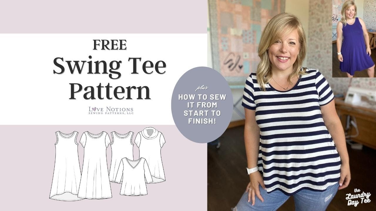 FREE! Laundry Day Tee is a quick and easy sewing pattern - see how to sew it from start to finish.