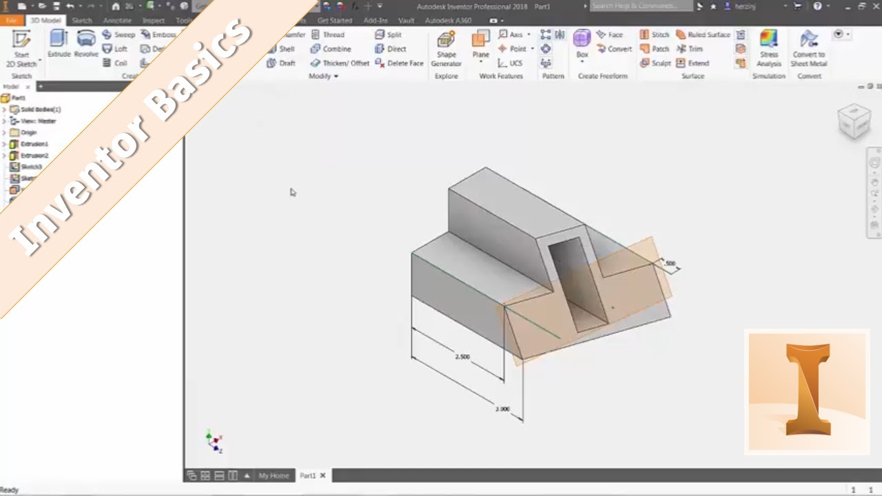 Inventor 101: Creating a Work Plane between 3 Points