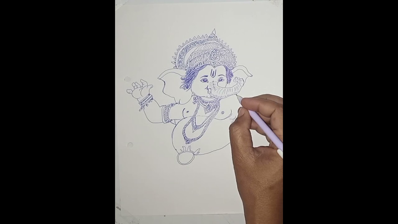 Easy drawing of Ganesh ji step by step