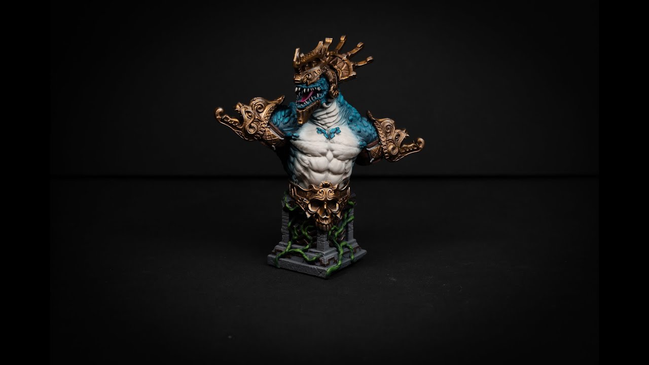Timelapse: Painting a Seraphon / Lizardman like Bust