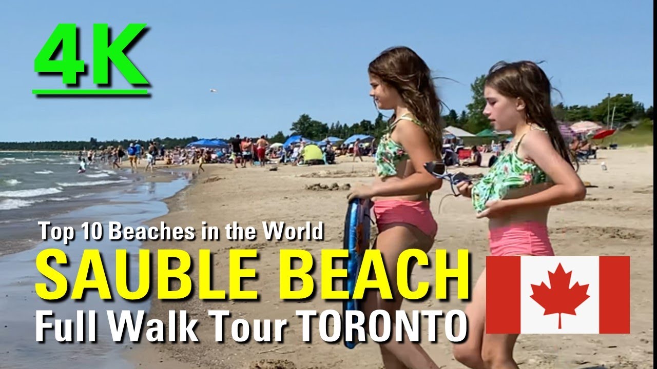 SAUBLE BEACH 2nd Longest Freshwater Beach in the World | Full Walk Tour @ ONTARIO CANADA [4K]