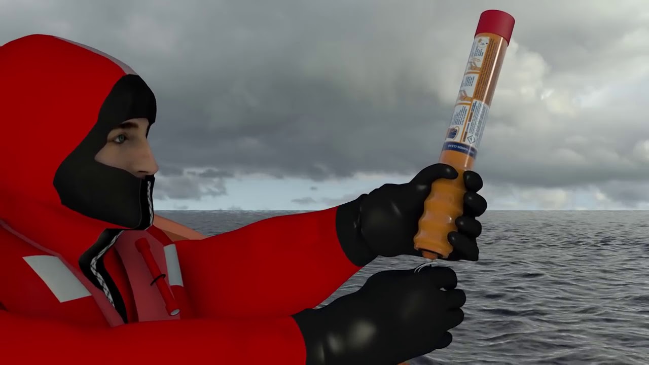 Comet Marine Training Animation   Red Parachute Rocket
