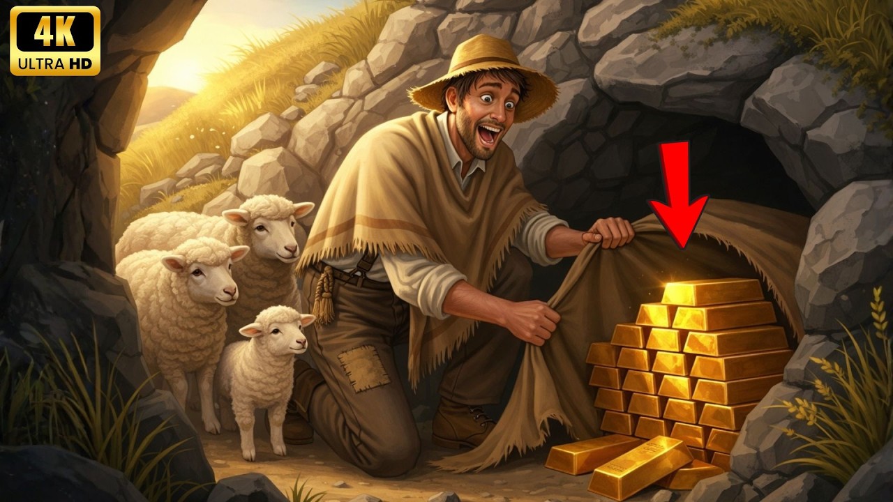 El Campesino Pobre, Al Buscar Su Rebaño, Encontró Una Cueva Y Dentro Halló Lingotes De Oro💰