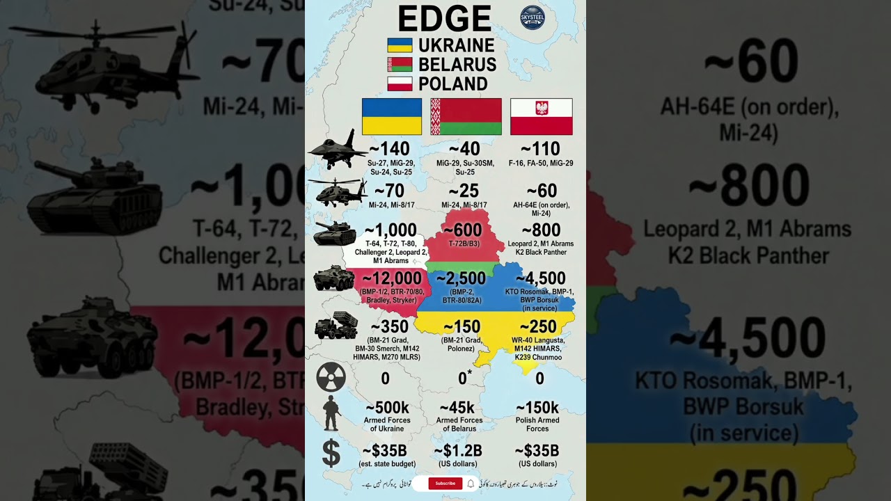 ​🇺🇦 Ukraine vs Belarus vs Poland Military & Economic Comparison: Who is Stronger? 🇧🇾🇵🇱