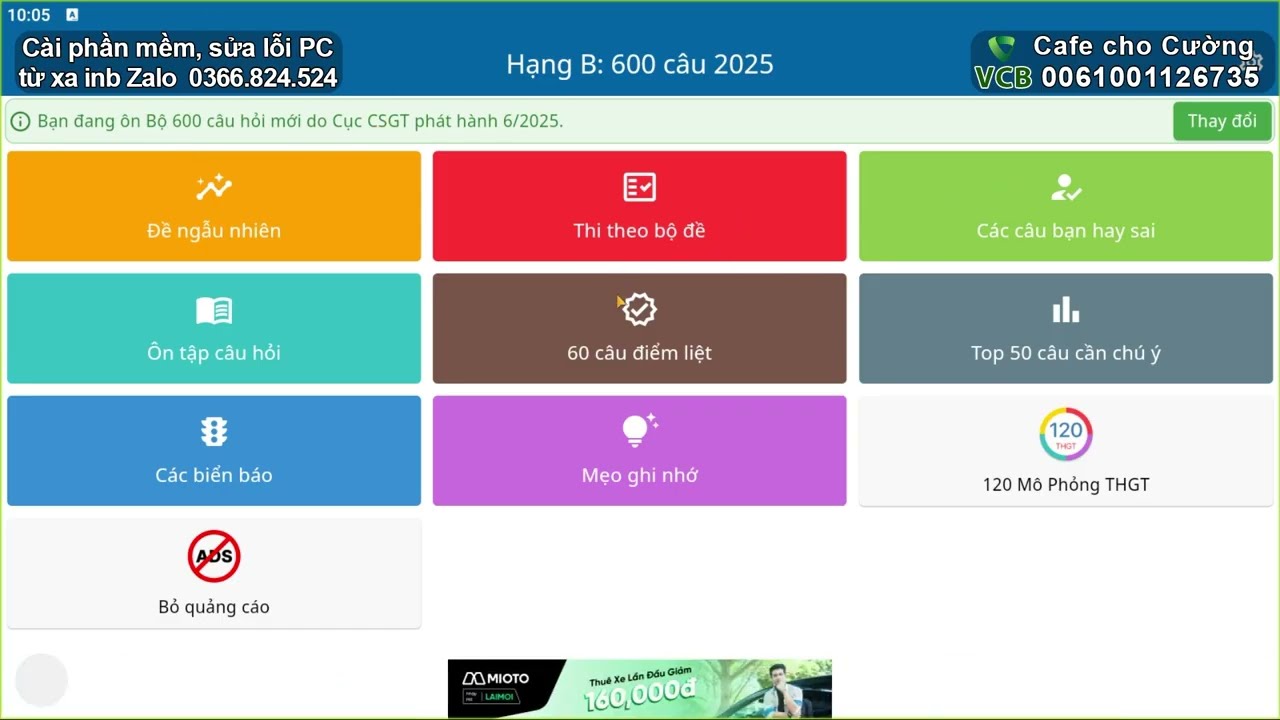 Ôn tập Full 600 câu lý thuyết lái xe hạng B mới nhất năm 2026