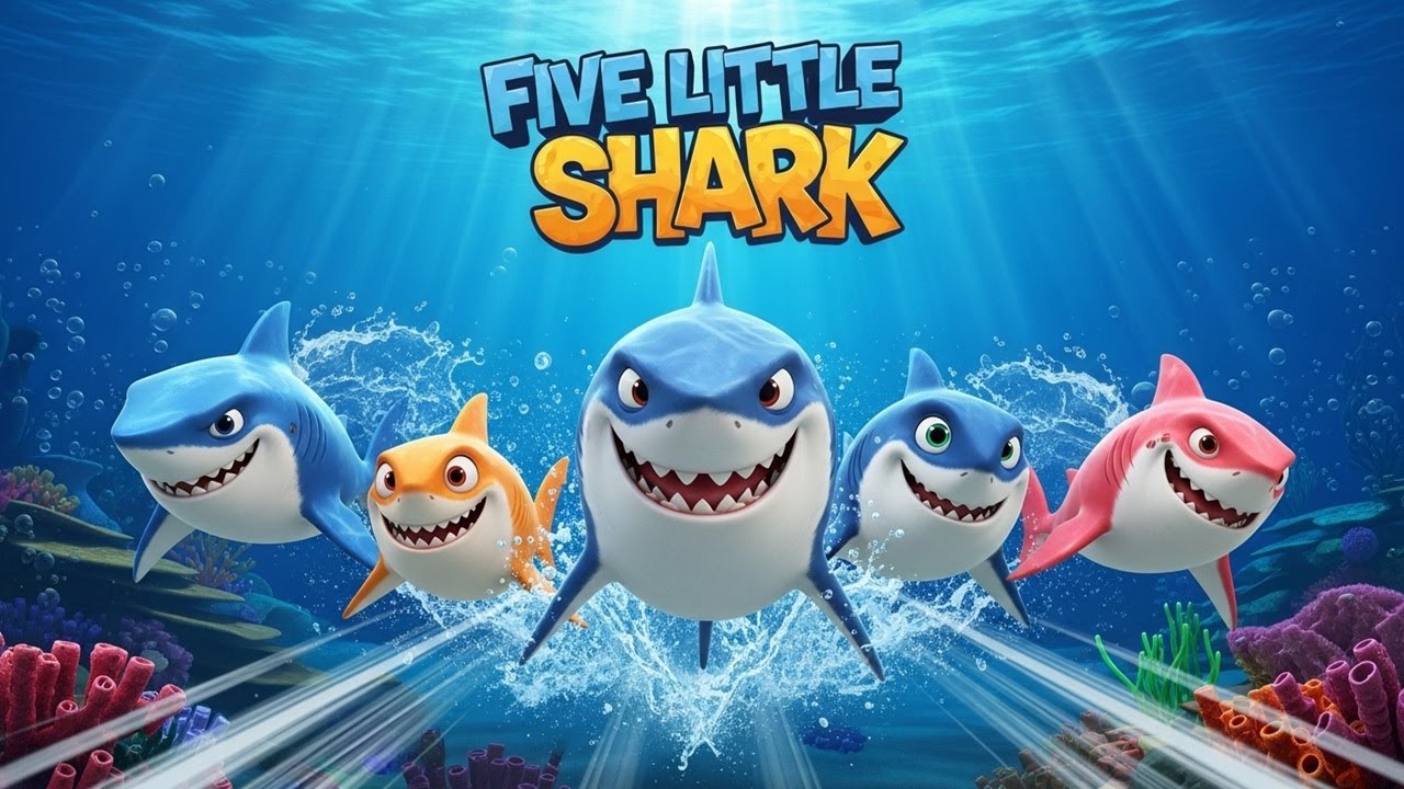 Five Little Shark | Kids Learn Sharks | Nursery Rhymes & Kids Songs | Babyland