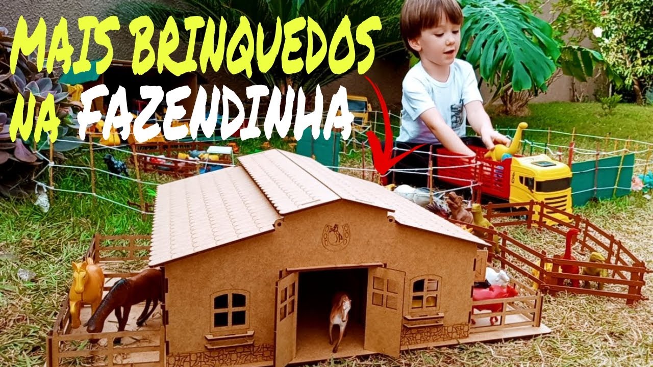 Fazendinha de Brinquedo | Boi Dinossauro Cavalo Vaca Caminhão Estábulo Animais da Fazenda |Toy Farm