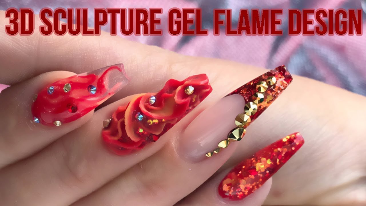 3D Sculpture Gel Flame Nail Design - A Song of Ice and Fire - Step by Step Tutorial - Naio Nails