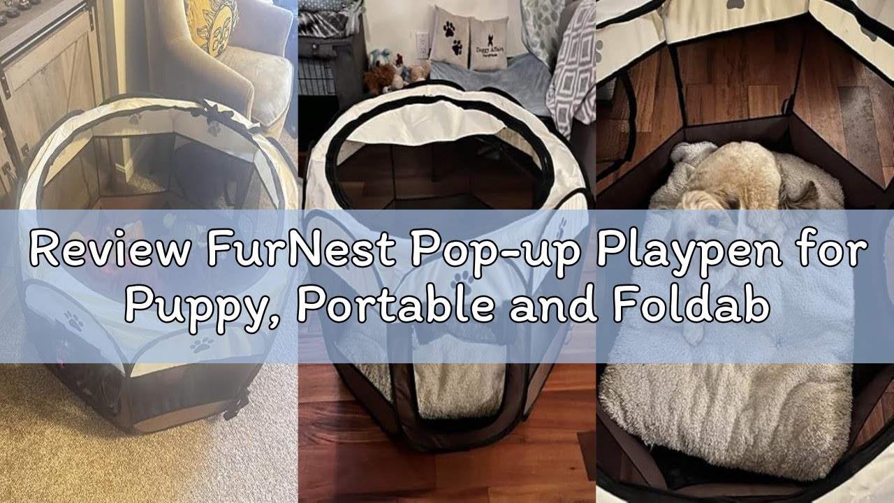 Review FurNest Pop-up Playpen for Puppy, Portable and Foldable Exercise Kennel Tent Crate Indoor/Out