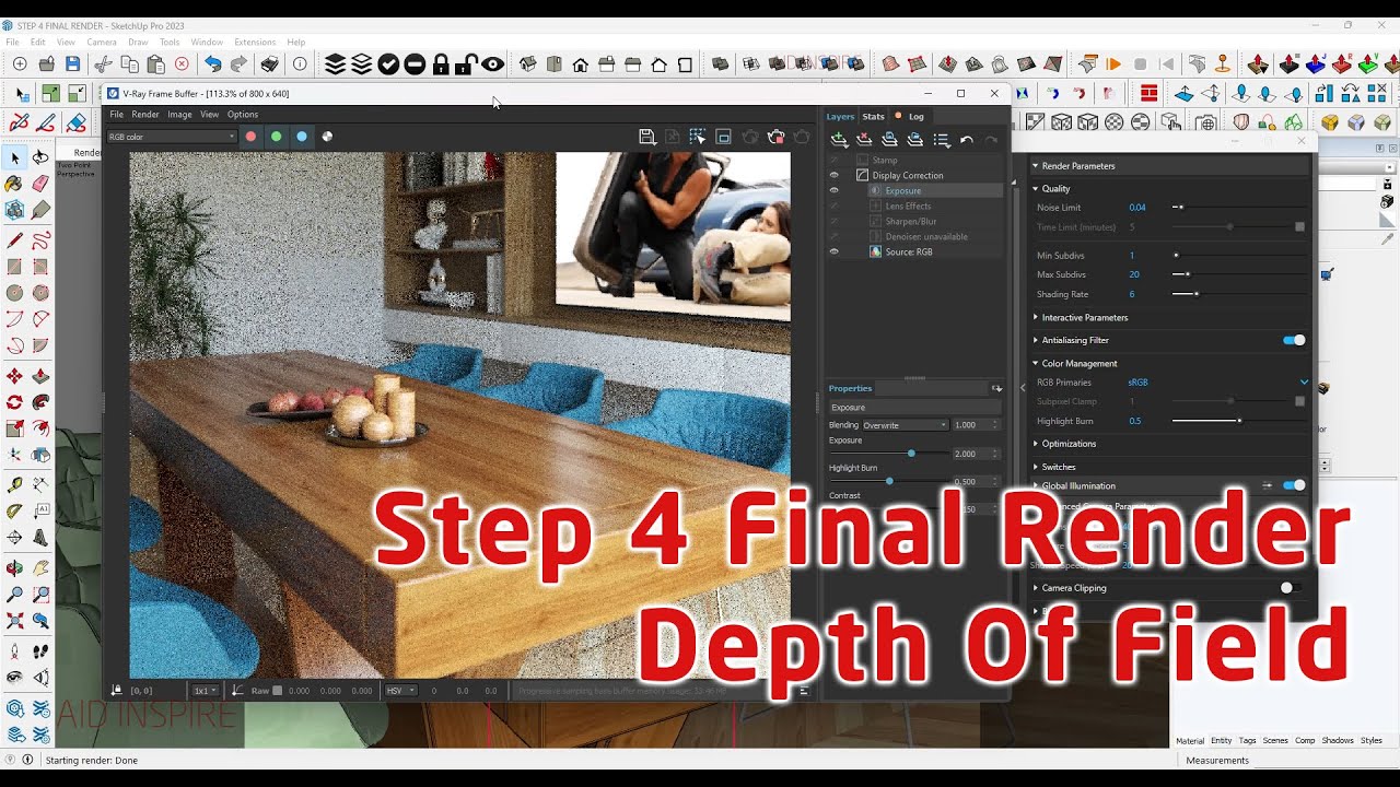 V-Ray 6 For SketchUp | Step 4 Final Render (Depth Of Field)