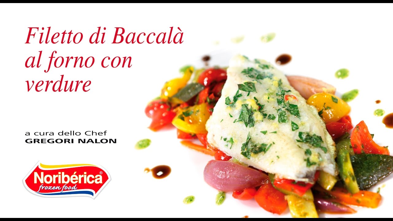Filetti di baccalà al forno con verdure