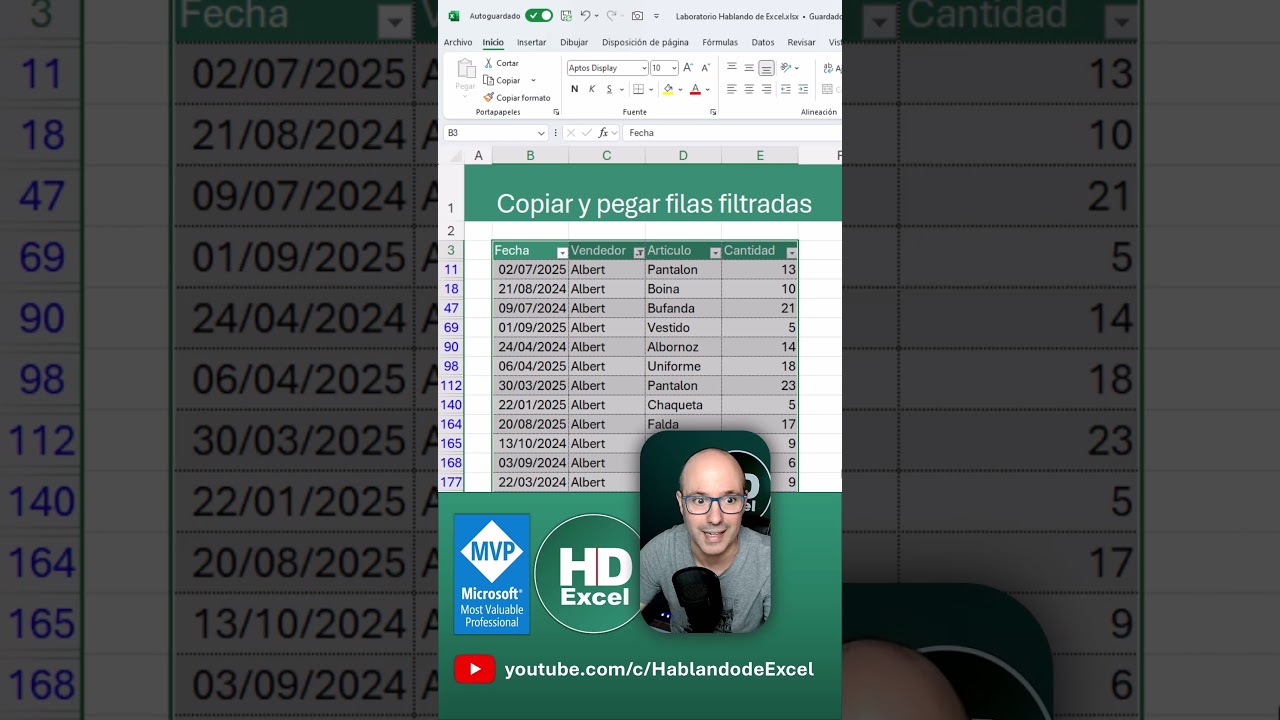 ✅ COPIAR Y PEGAR FILAS FILTRADAS EN #Excel