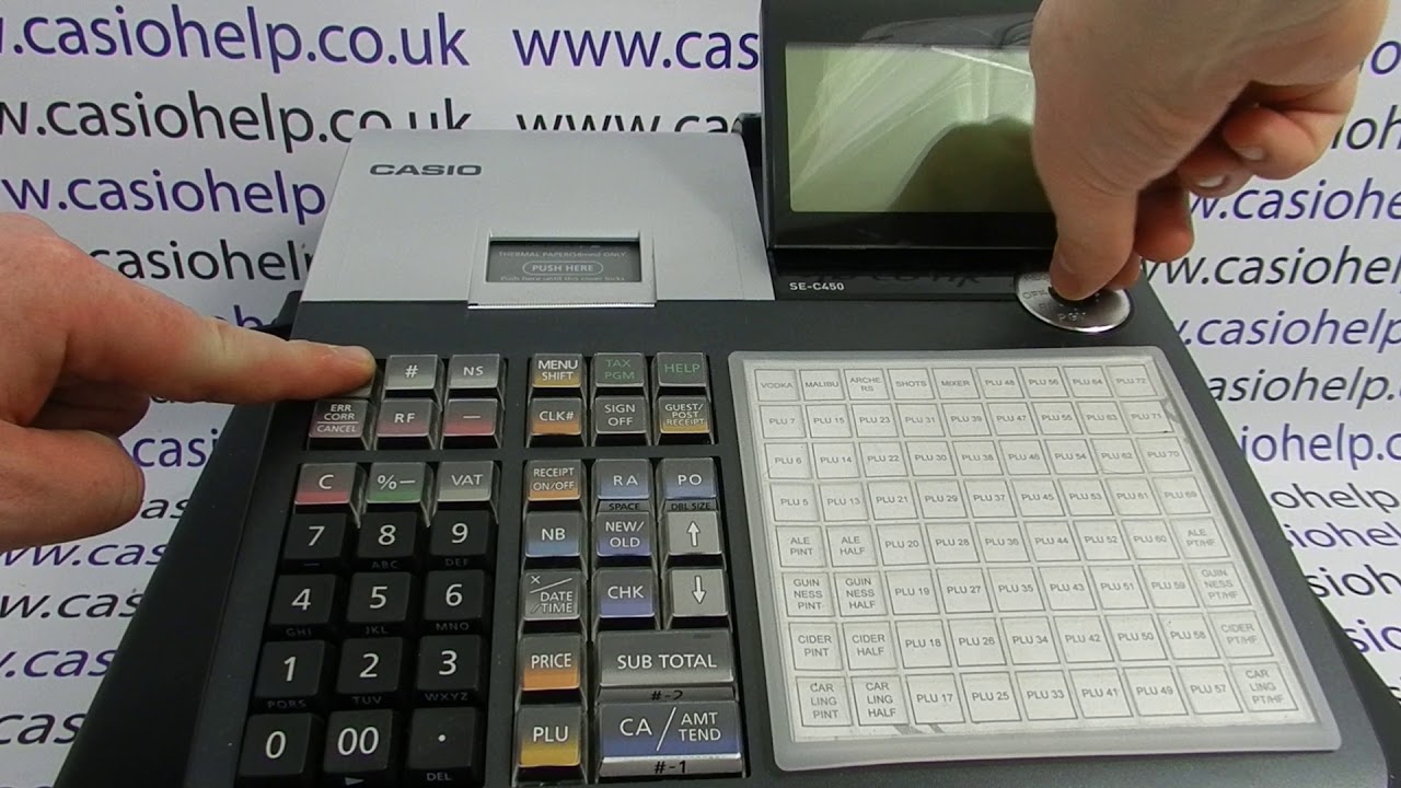Как исправить проблему с Casio SE-C450. Кнопка входа в систему CLK# Clerk не работает, E008. Пожа...