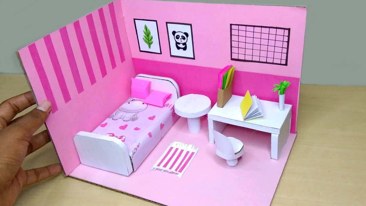 Cara Membuat Rumah Barbie Sederhana Dari Kardus - DIY miniature Dollhouse Rooms