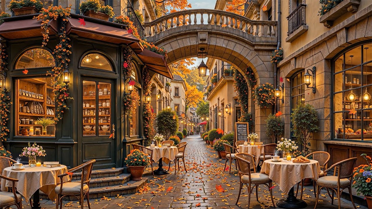 Quiet Morning with Calm Jazz Background Music 🍂 Gently Autumn Jazz Music at Cozy Coffee Shop Vibes