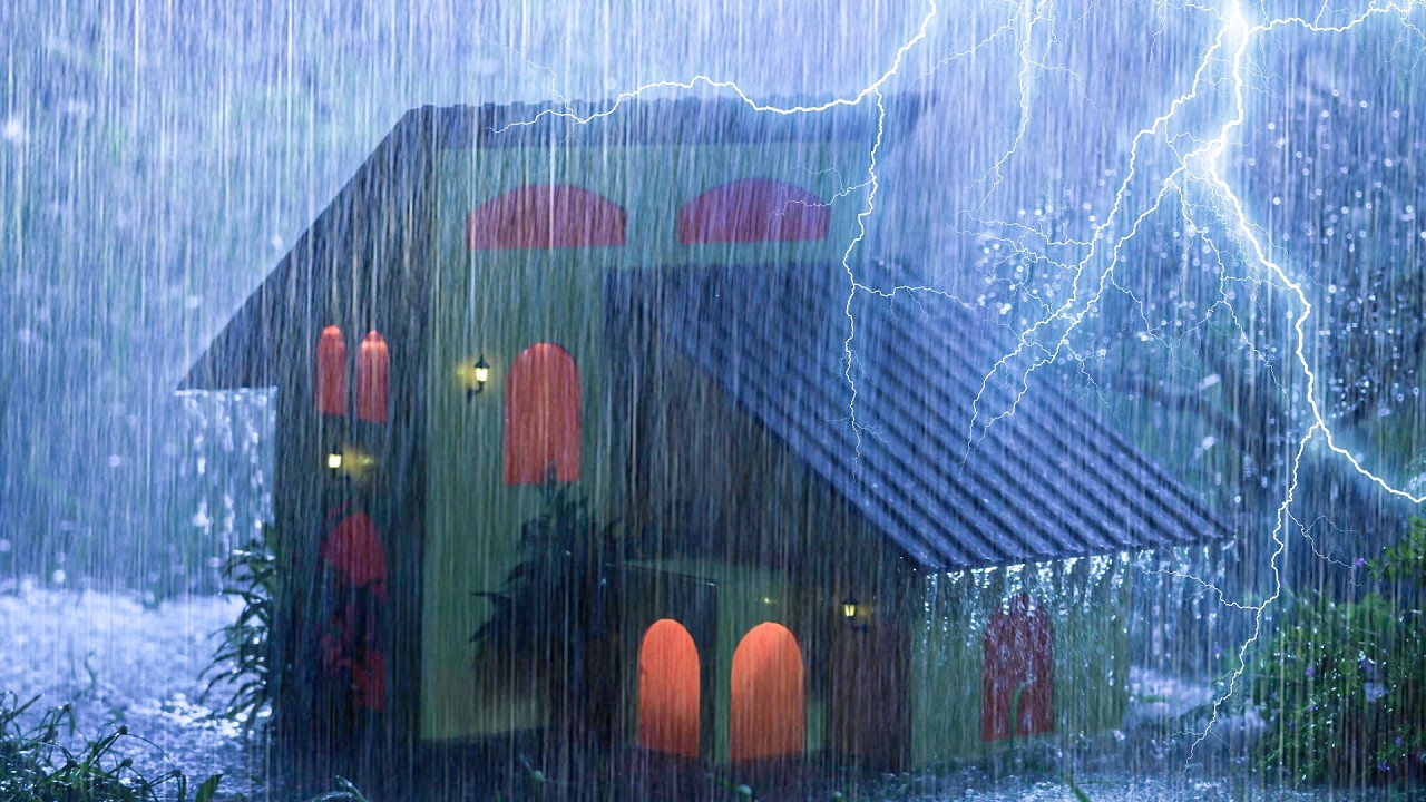 Los mejores sonidos de lluvia para dormir – Tormentas fuertes y truenos en casa jardín