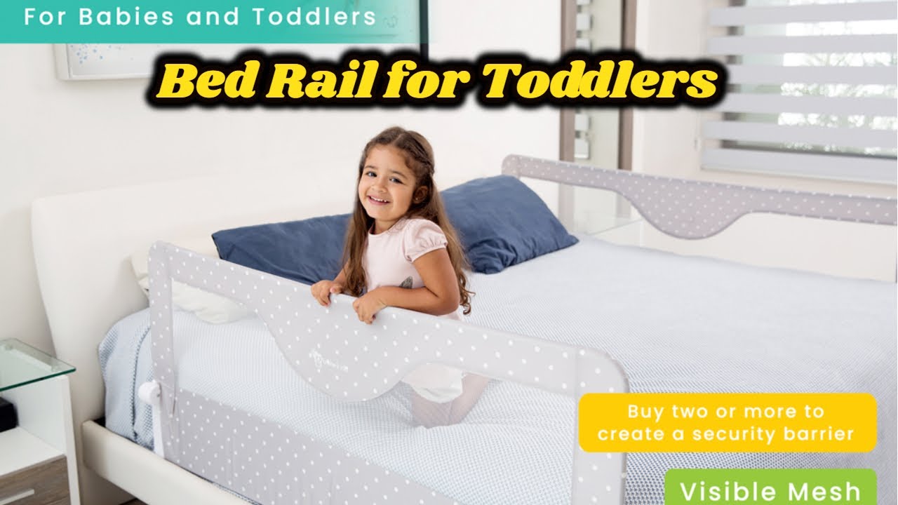 Kids Bed Rail for Toddler Bed (70 INCH) Extra Long with Foldable Button, Babies Sleep Safety