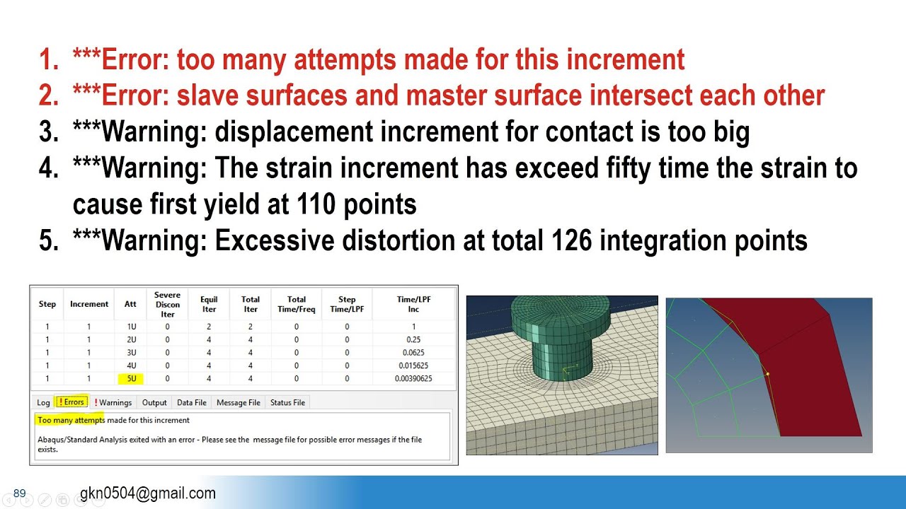 Convergence errors in Abaqus, Overclosure issue, (Interactions in Abaqus Part - 03)