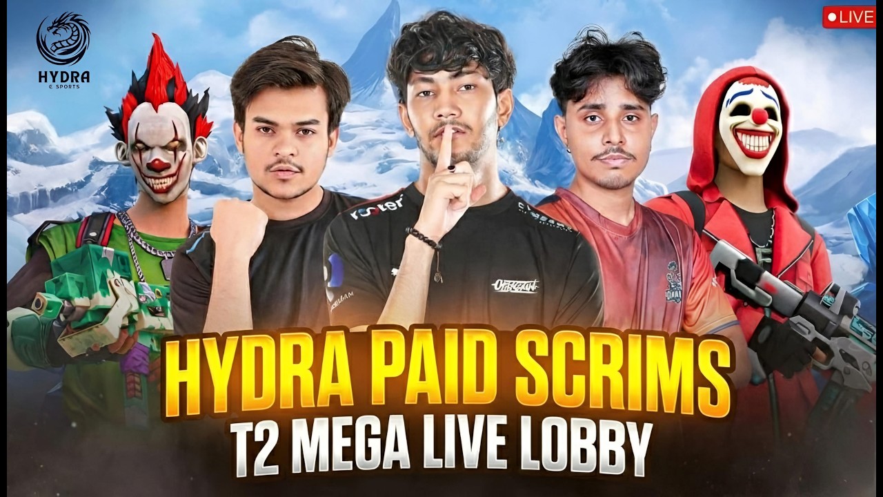 Hydra Paid Scrims 🔥 55 INR | DAY 19 | 3PM Live Lobby | Free Fire #freefirelive #fftournament