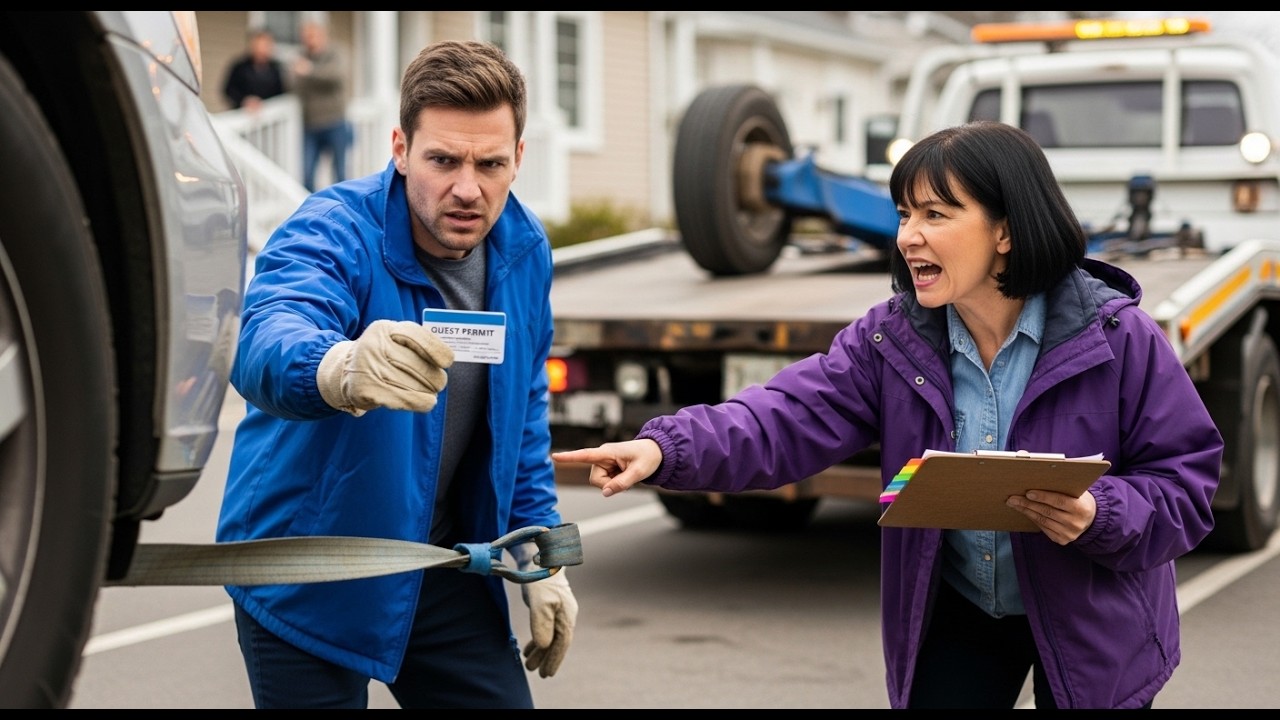 The Tow Truck Showed Up While I Was Still Holding My Permit And The HOA Director Said Hook It Anyway