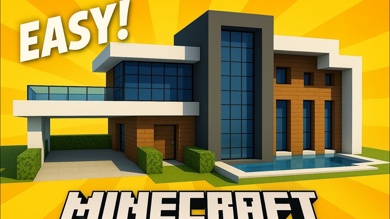 Minecraft tutorial modern small house modern Minecraft tutorials
