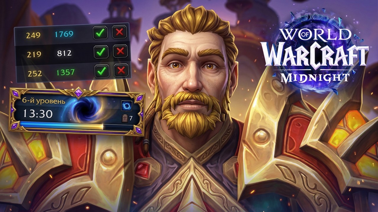 Первые МИФИК+ на паладине в WoW Midnight