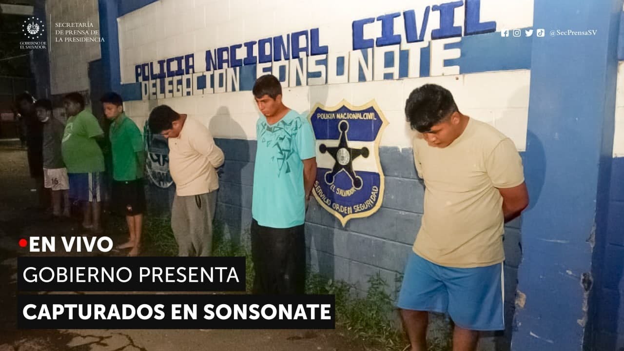 Gobierno presenta capturados en Sonsonate