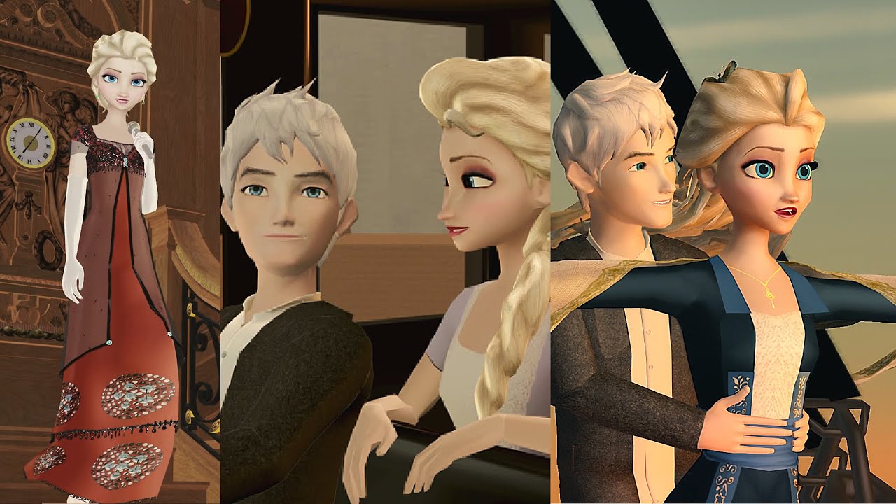 Jelsa - Titanic (Elsa & Jack Frost) · 3 Scenes (Stairs, Car & Flying)