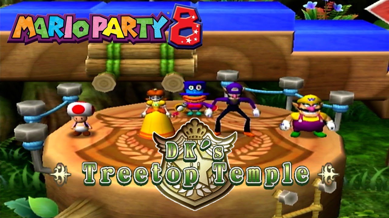 Mario Party 8 - Party Tent - DK's Treetop Temple With 4 Players