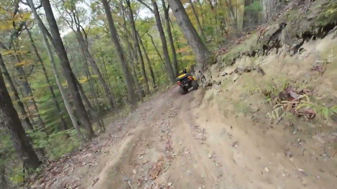 Trail riding with the Can Am kid at Wayne National Forest.