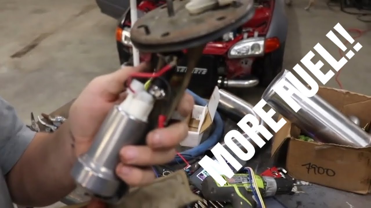 Honda Civic gets Walbro 450 fuel pump installed and wiring with relay.