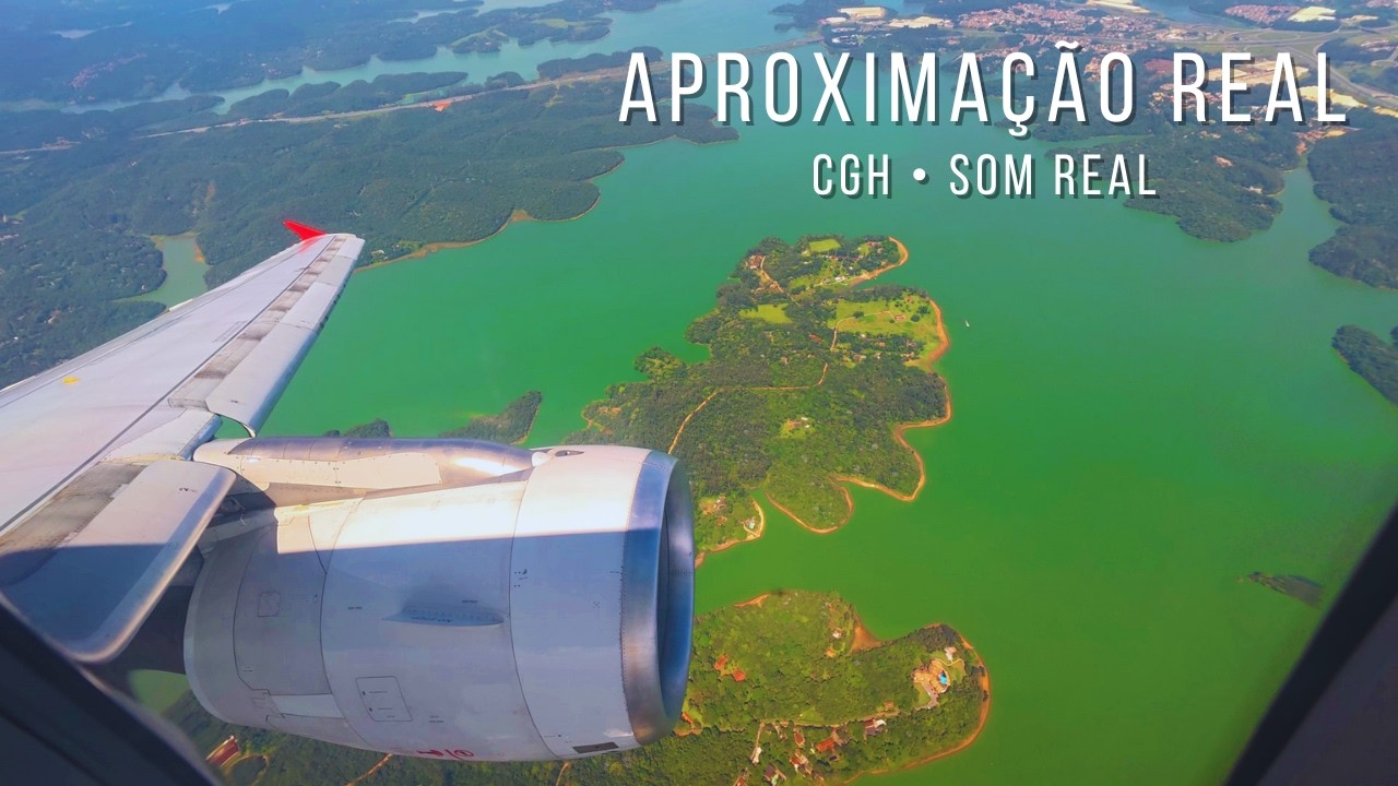 EMOCIONANTE APROXIMAÇÃO DE CONGONHAS - CGH! Som Real com lindas paisagens