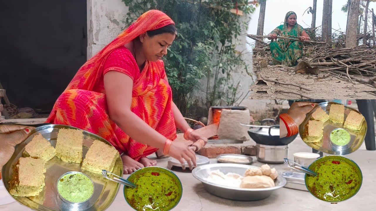 Gas खत्म होते ही मिट्टी के चूल्हे पर बनाया स्वादिष्ट खाना ,चुकंदर इडली और नारियल चटनी | VillageLife 