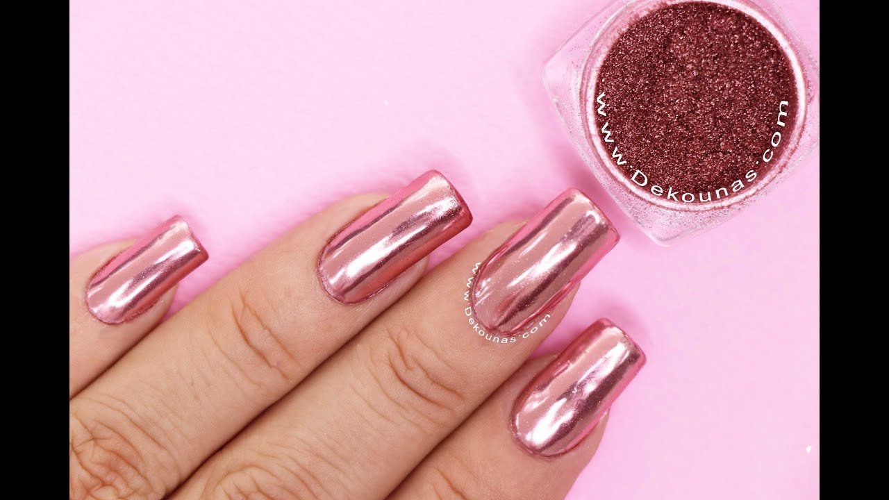 Clase #21 uñas ESPEJO oro ROSA ♥ Deko Uñas - Rose Gold Mirror Nail art