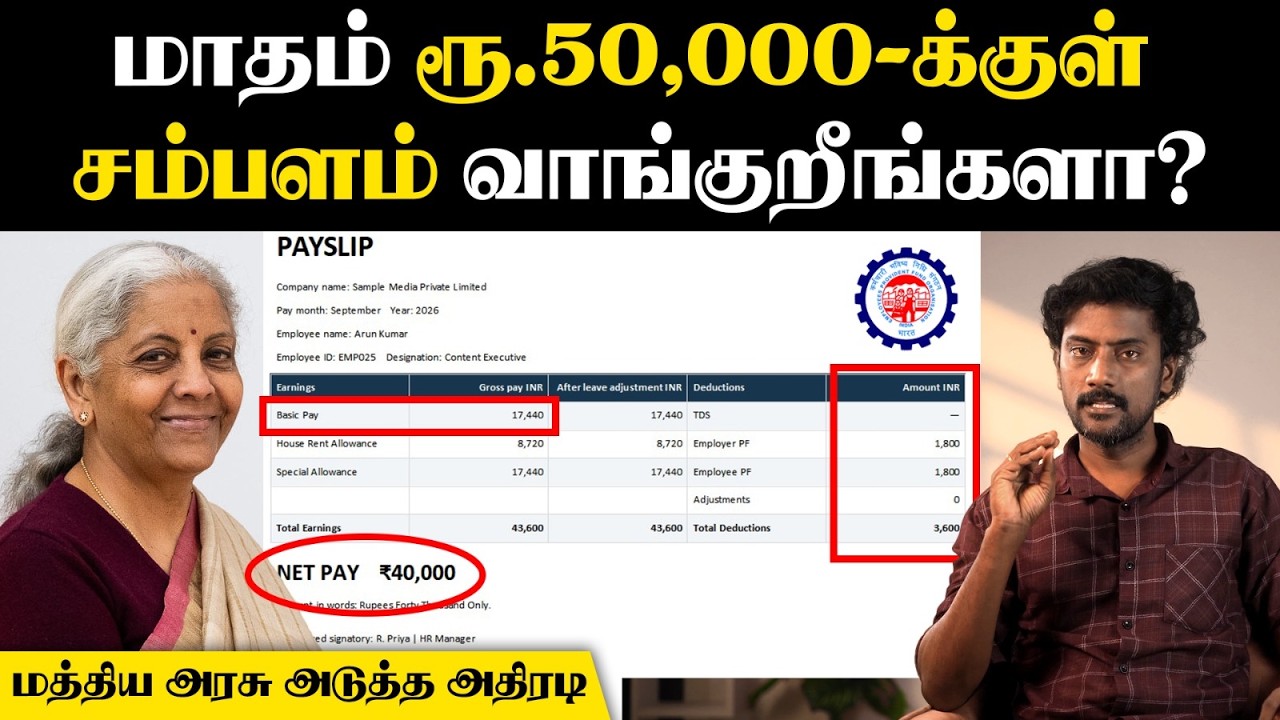மாதம் ரூ.50,000-க்குள் சம்பளம் வாங்குறீங்களா?🙄இனி குறைய போகுது | PF New Limit | Basic Pay | Salary