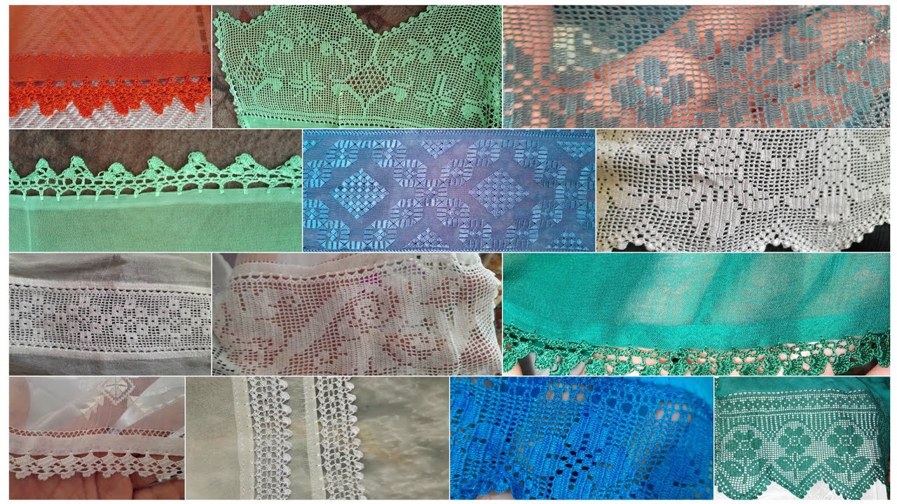 زیبا ترین نمونه های بادر جیفون و سر گاج ❤️💚The most beautiful chiffon borders and headscarf designs